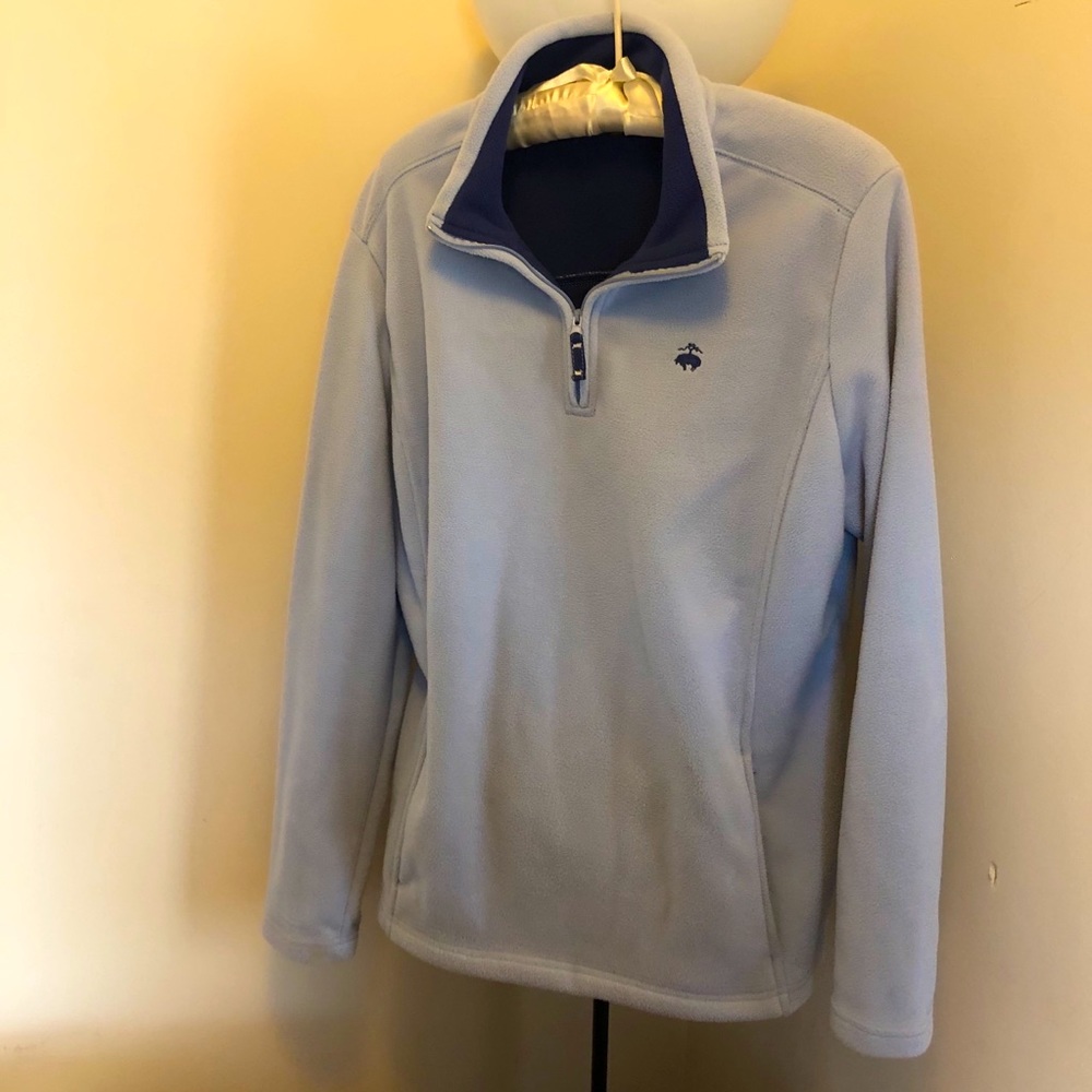 Brooks Brothers heather blue fleece jacket Sz XL